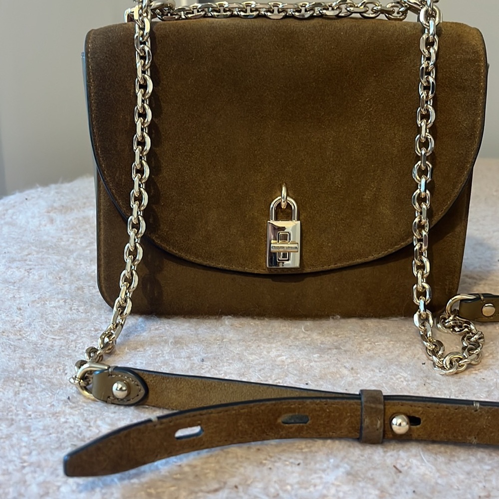 Rebecca Minkoff tan/ brown suede purse with dust bag